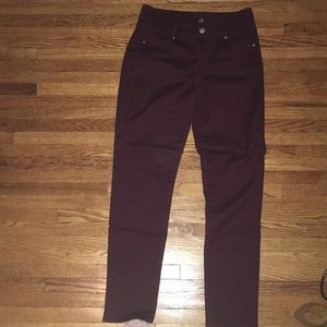 maroon jeans